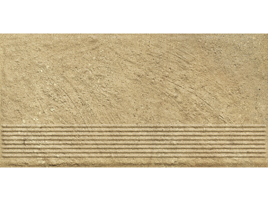 Фото Клинкерная ступень с насечками Paradyz Eremite, Beige, 600*300*8,5 мм