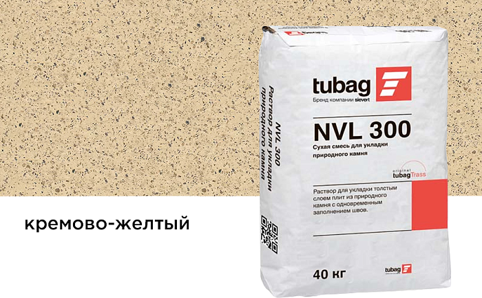 Фото Раствор для укладки природного камня tubag NVL 300 кремово-желтый, 40 кг