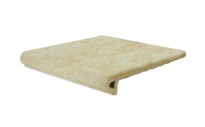 Фото Клинкерная ступень-флорентинер Gres Aragon Stone Beige, 330*325*18(53) мм