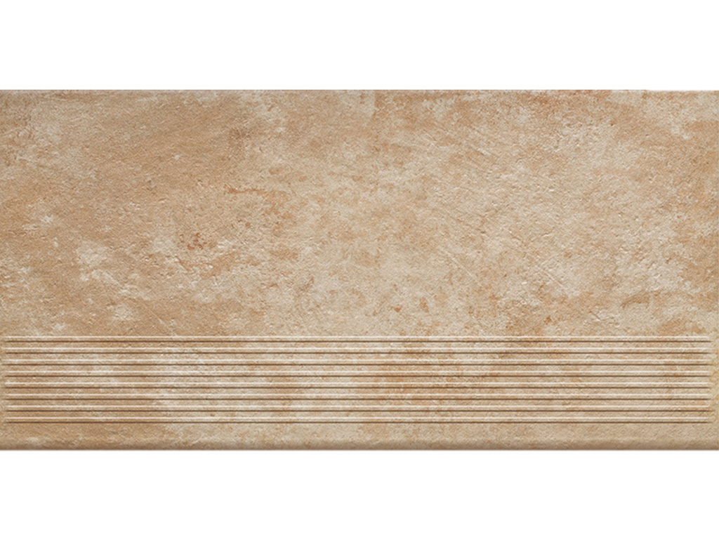 Фото Клинкерная ступень с насечками Paradyz Ilario, Beige, 600*300*8,5 мм