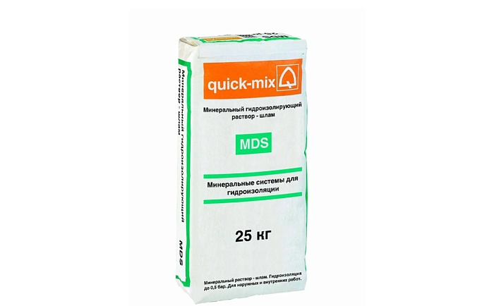 Фото Минеральный гидроизолирующий раствор quick-mix MDS, 25 кг
