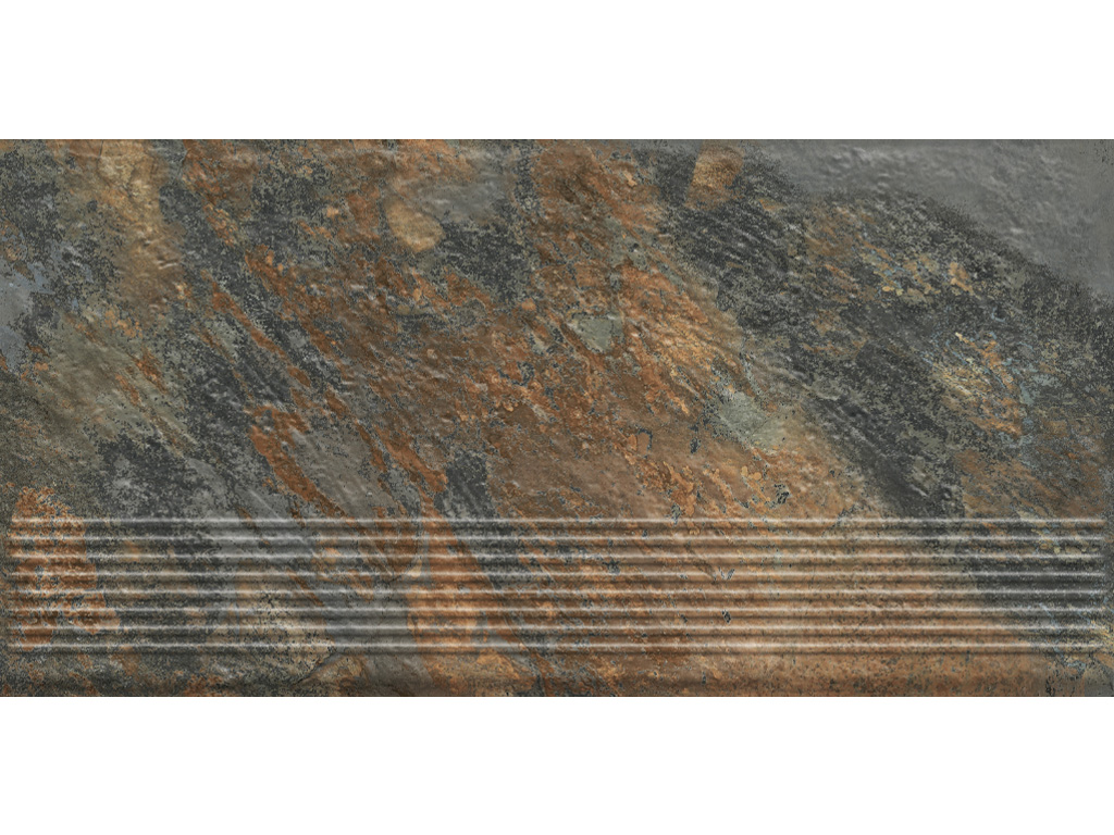 Фото Клинкерная ступень с насечками Paradyz Ardis, Rust, 600*300*8,5 мм