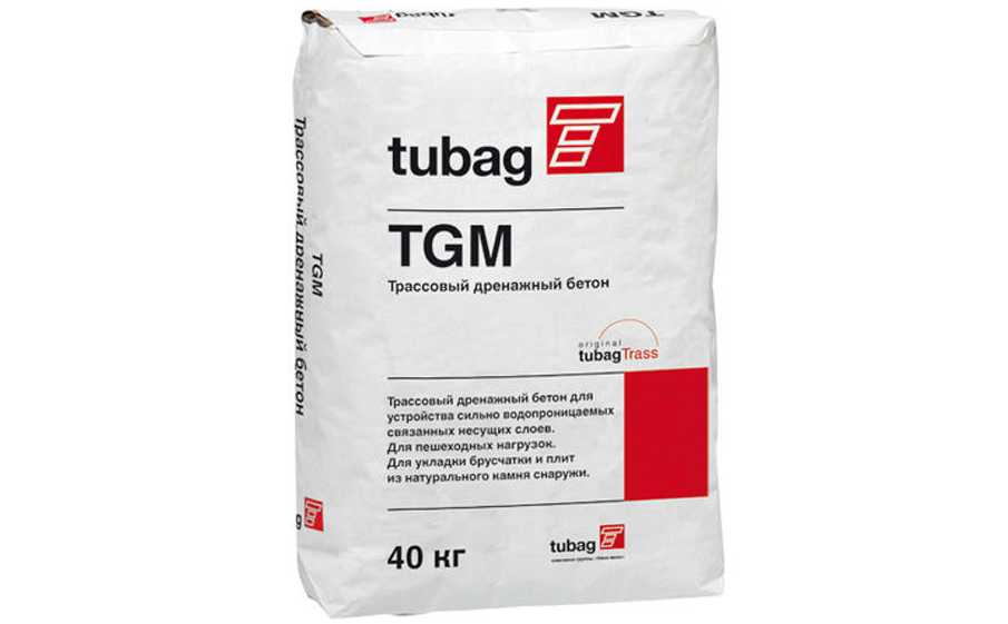 Фото Трассовый дренажный бетон tubag TGM 2/8, 40 кг