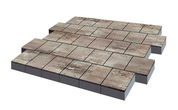 Фото Плитка тротуарная SteinRus Валенсия Б.3.К.8, гладкая, ColorMix Берилл, 300*300*80 мм