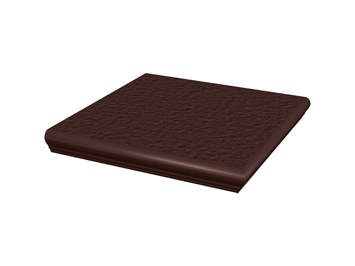 Фото Клинкерная угловая ступень с капиносом Paradyz Natural, Brown, 330*330*11 мм