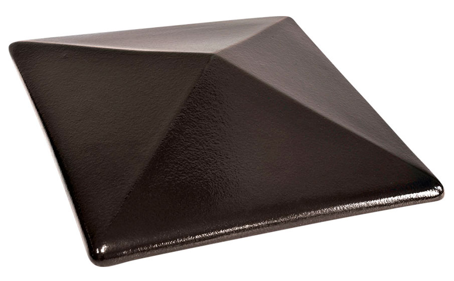Фото Клинкерный заборный оголовок King Klinker 17 Onyx black, 445*445*90 мм