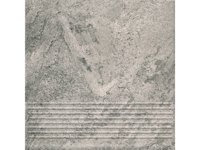 Фото Клинкерная ступень с насечками Paradyz Mattone Pietra, Grafit, 300*300*8,5 мм