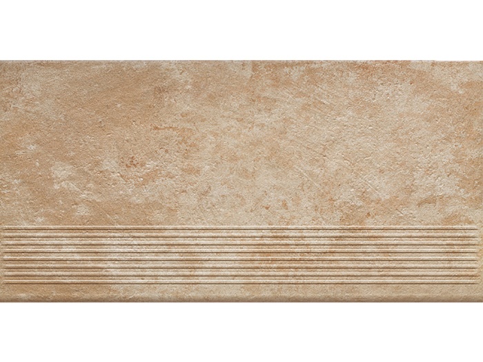 Фото Клинкерная ступень с насечками Paradyz Ilario, Beige, 600*300*8,5 мм