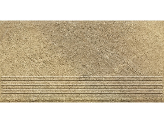 Фото Клинкерная ступень с насечками Paradyz Eremite, Beige, 600*300*8,5 мм