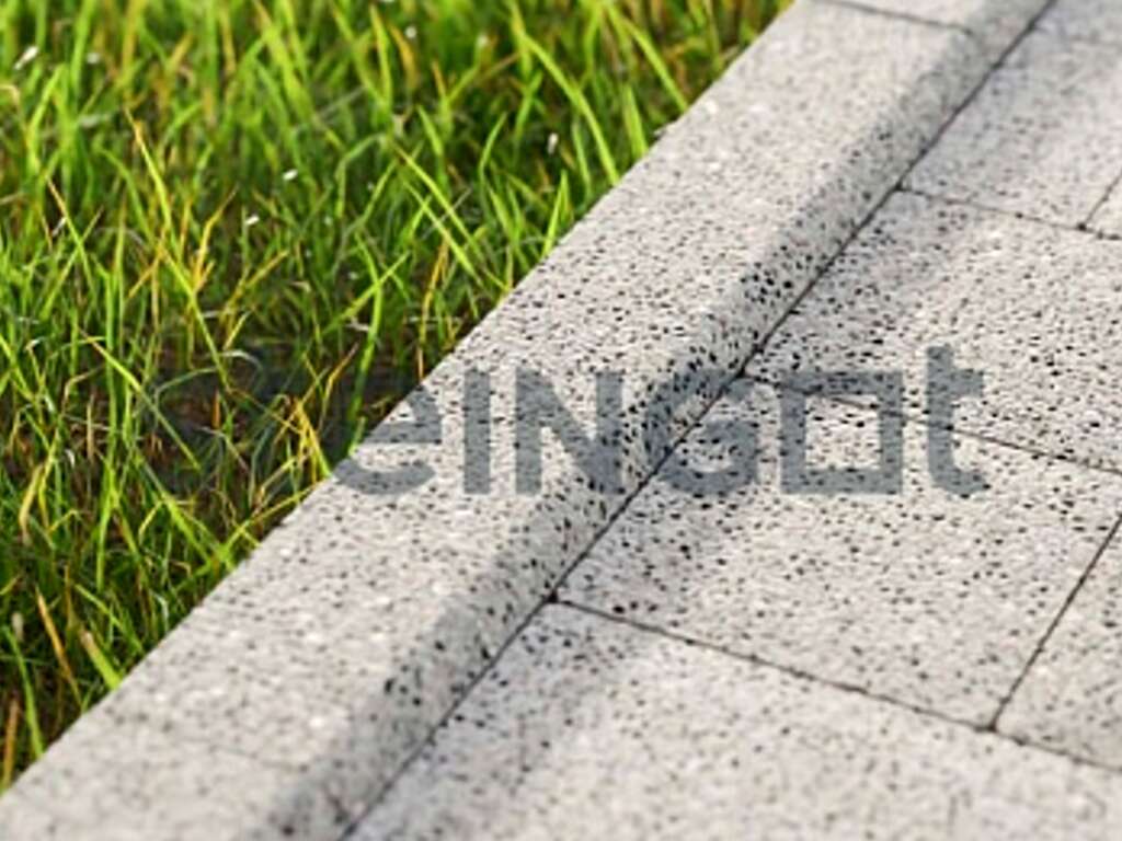 Фото Тротуарный бордюр садовый Steingot, Премиум, Белый гранит (Bianco Nero), 1000*200*80 мм