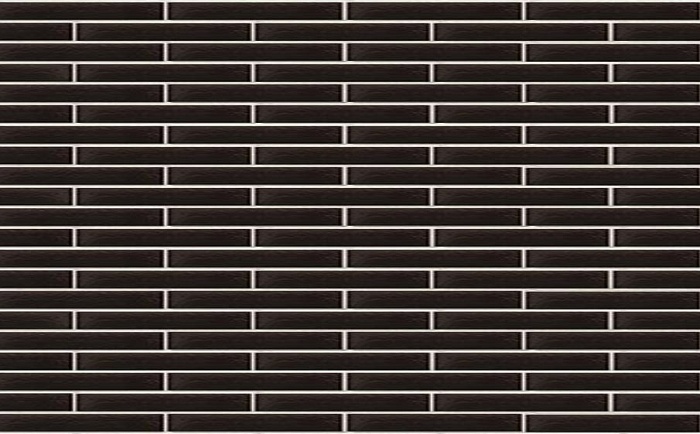 Фото Клинкерная плитка под кирпич King Klinker FREE ART 17 Onyx black гладкая LF, 490*52*14 мм