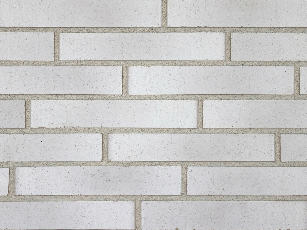 Фото Кирпич клинкерный Богандинский КЗ Монблан 01/20 белый, 295*85*50 мм