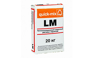 Фото Теплоизоляционный кладочный раствор с перлитом quick-mix LM, 20 кг