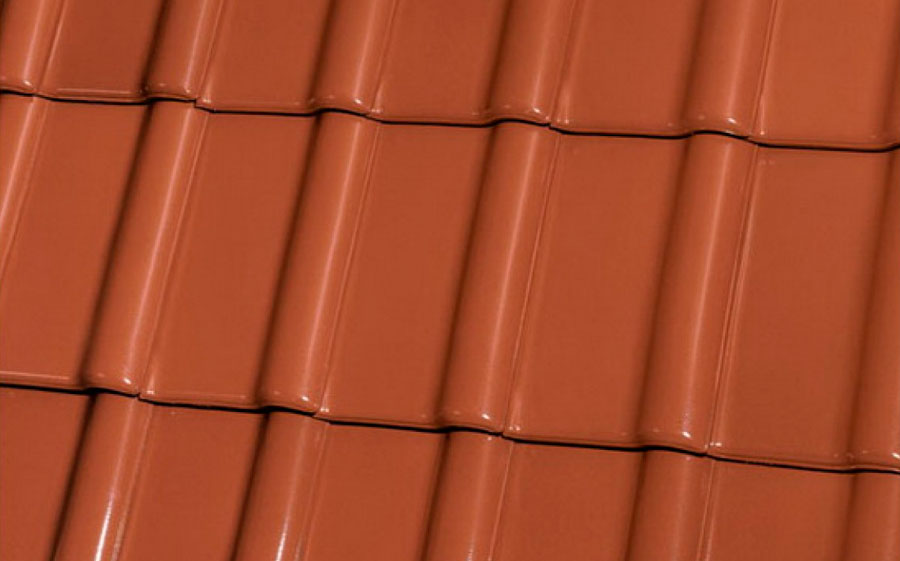 Фото Керамическая черепица рядовая Roben Piemont Kupfer-rotbraun, медный красно-коричневый ангоб
