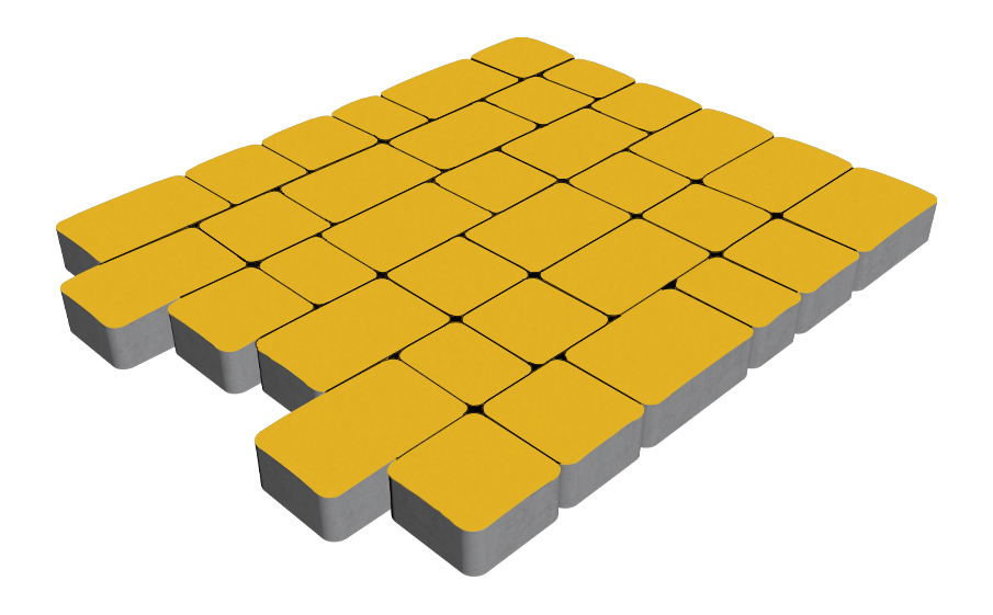 Фото Плитка тротуарная SteinRus Инсбрук Альт Нео Б.3(С).Фсм 6, гладкая, желтый, толщина 60 мм