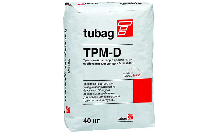 Фото Трассовый раствор tubag TPM-D04 с дренажными свойствами для укладки брусчатки, 40 кг