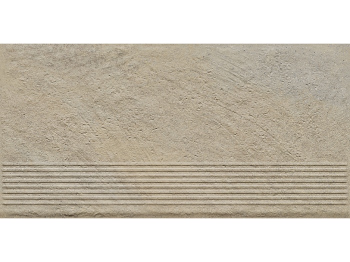 Фото Клинкерная ступень с насечками Paradyz Eremite, Crema, 600*300*8,5 мм