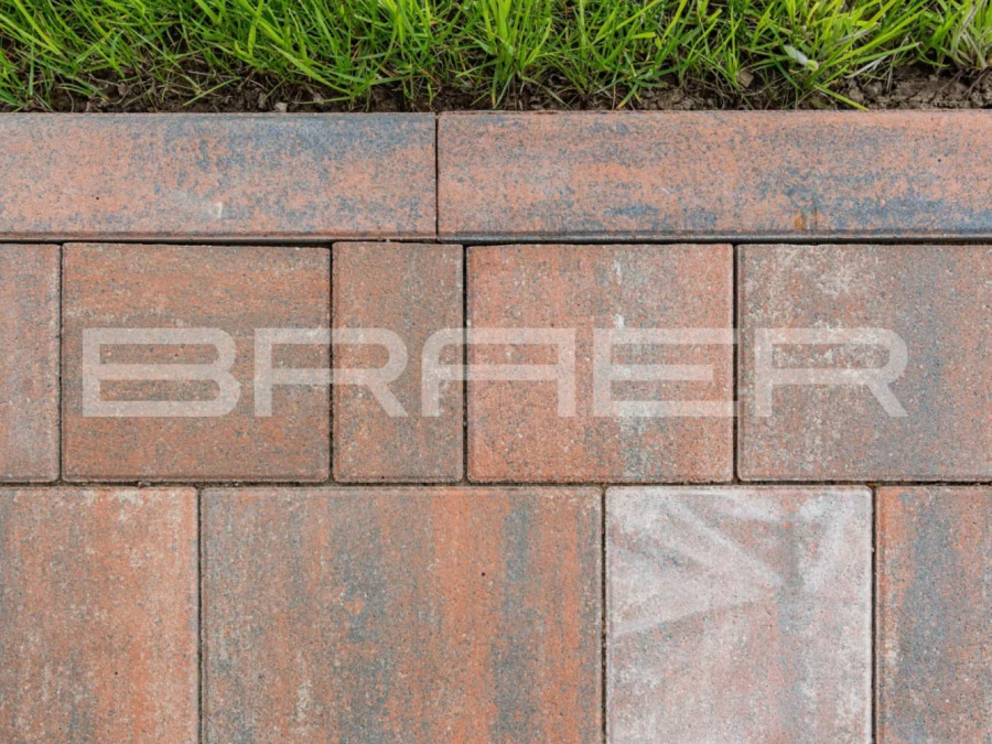 Фото Плитка тротуарная BRAER Старый город Ландхаус Color Mix Койот, толщина 60 мм