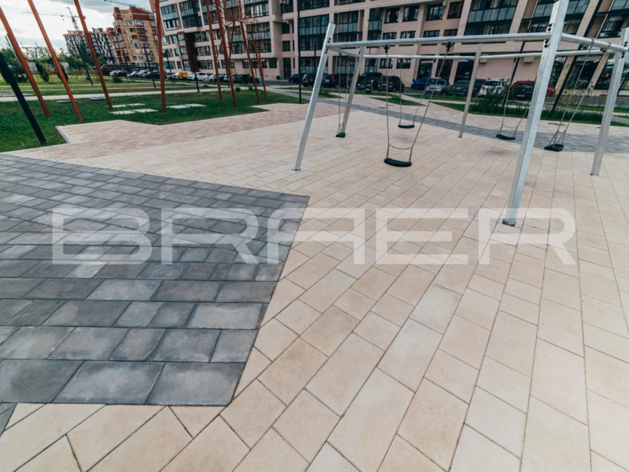 Фото Плитка тротуарная BRAER Триада Color Mix Плато, толщина 60 мм