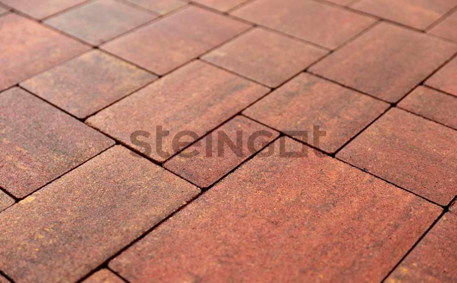 Фото Плитка тротуарная Steingot Колормикс, Бавария, Терракота (Terracotta), комплект 4 шт, толщина 60 мм