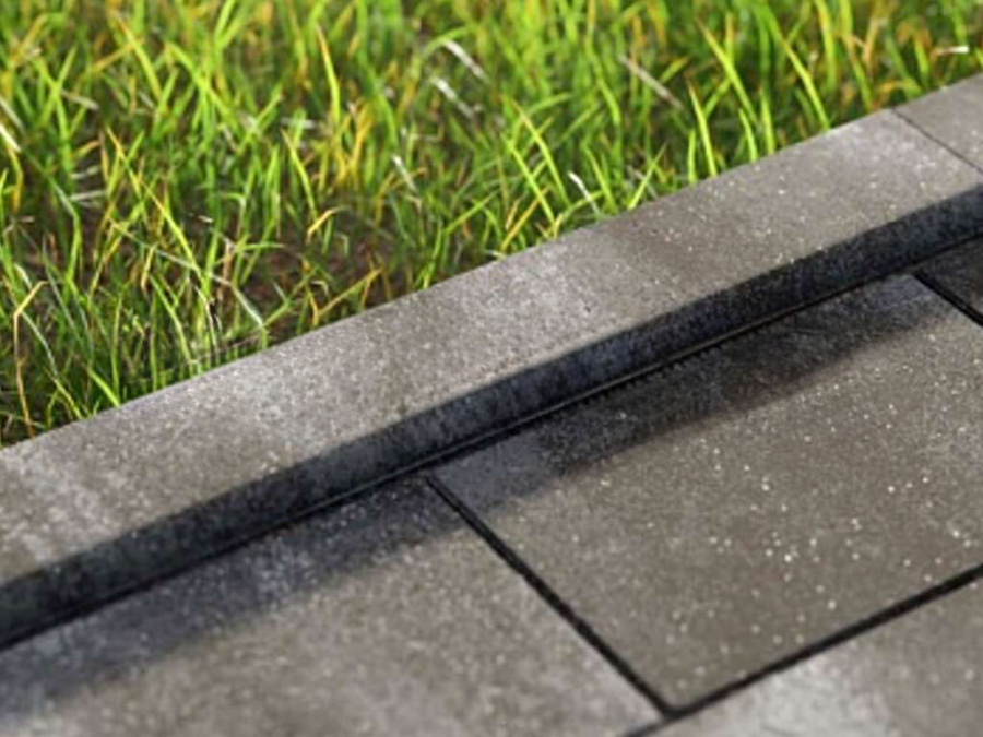 Фото Тротуарный бордюр садовый Steingot, Колормикс, Графитовый камень (Stein Black), 1000*200*80 мм