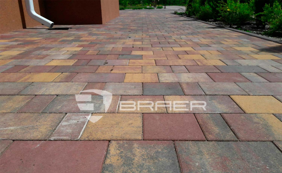 Фото Плитка тротуарная BRAER Старый город Ландхаус Color Mix Прайд, толщина 60 мм
