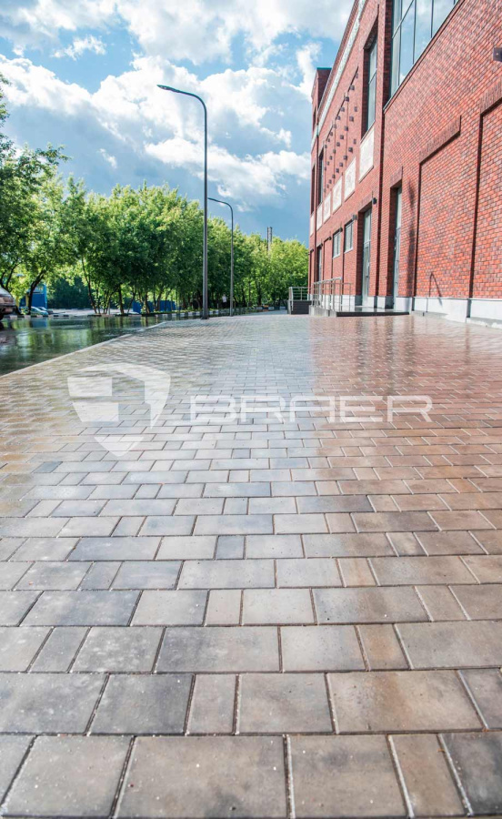Фото Плитка тротуарная BRAER Старый город Ландхаус Color Mix Туман, толщина 80 мм