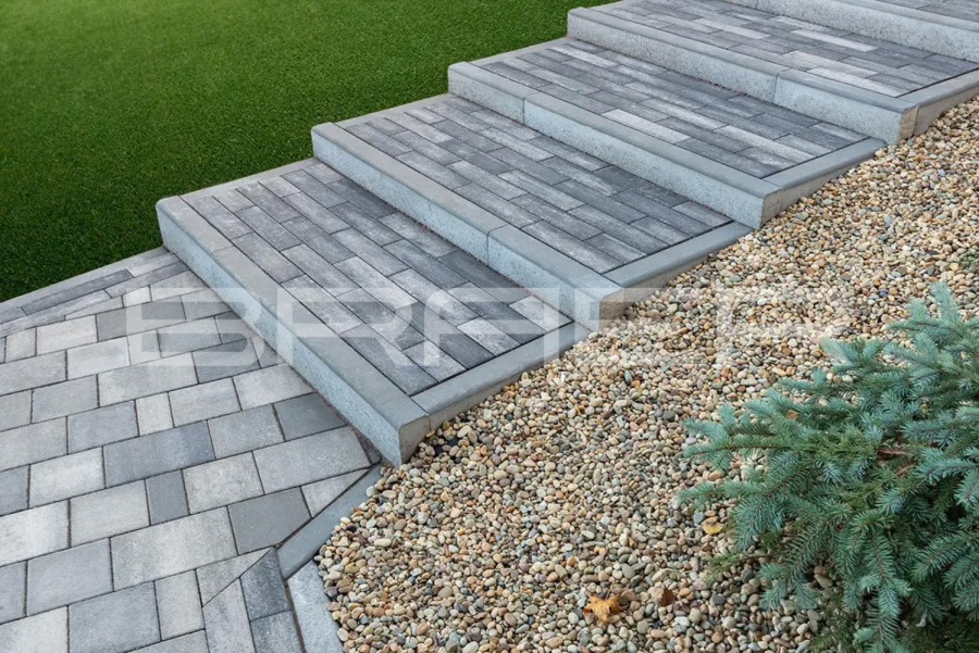 Фото Плитка тротуарная BRAER Ригель 2.0 Color Mix Ночь 320*80*60 мм