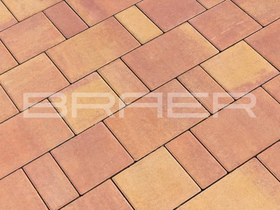 Фото Плитка тротуарная BRAER Старый город Ландхаус Color Mix Рассвет, толщина 60 мм