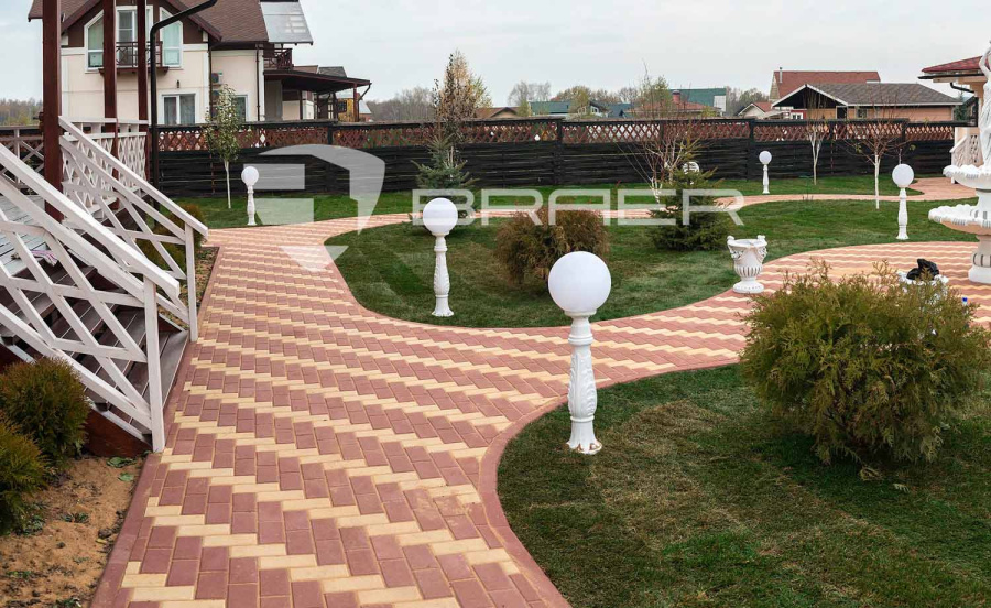 Фото Плитка тротуарная BRAER Прямоугольник красный, 200*100*40 мм