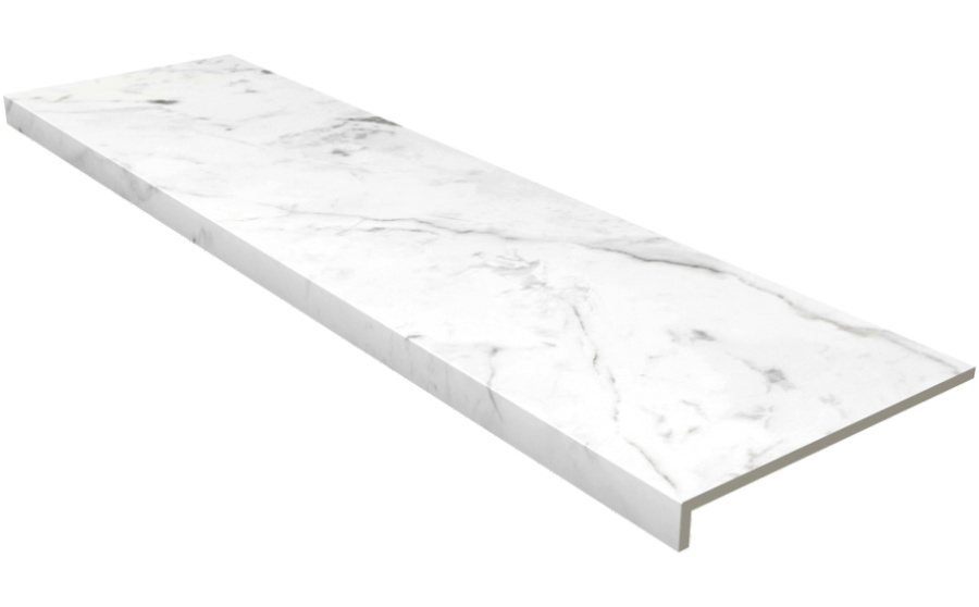 Фото Ступень с прямым носиком Gres Aragon Marble Carrara Blanco 1197*315*14 мм
