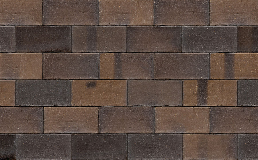 Фото Клинкерная брусчатка Westerwaelder Klinker PK833A Schwarz-braun, 200*100*52 мм