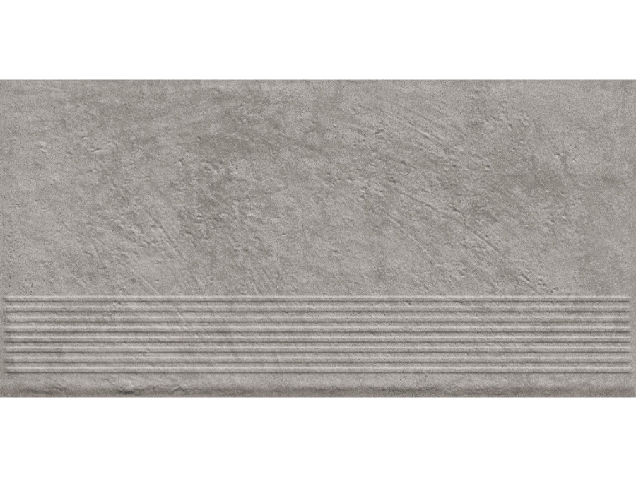 Фото Клинкерная ступень с насечками Paradyz Carrizo, Grey, 600*300*8,5 мм