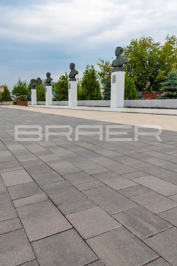 Фото Плитка тротуарная BRAER Старый город Ландхаус Color Mix Туман, толщина 60 мм
