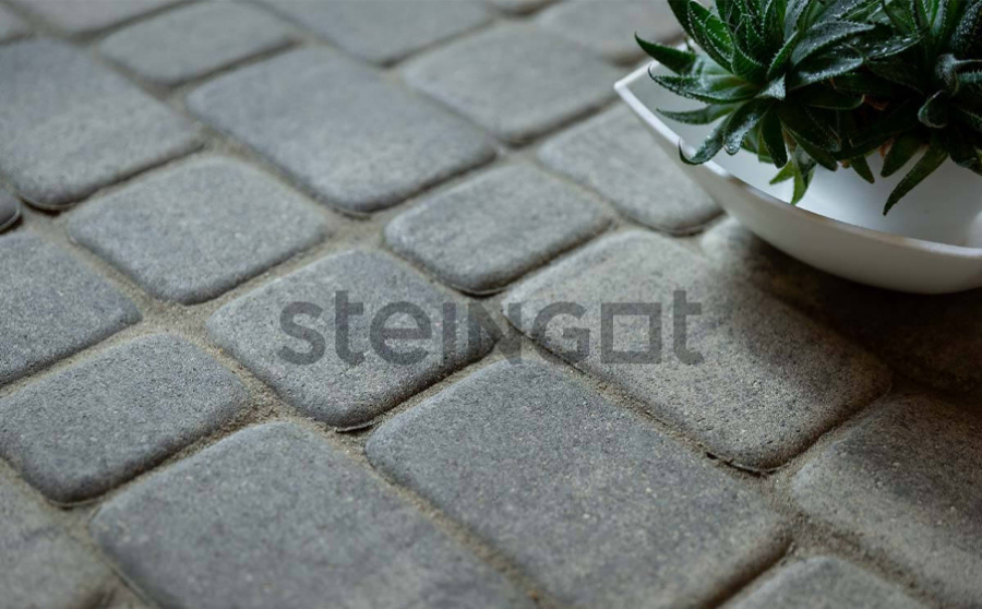 Фото Плитка тротуарная Steingot Колормикс, Классика, Серебристый камень (Stein Silver), комплект 3 шт, толщина 60 мм
