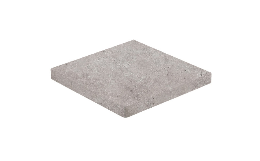 Фото Клинкерная ступень прямоугольная угловая Loftstufe Stroeher Gravel Blend 962 grey, 340х340х35х11 мм