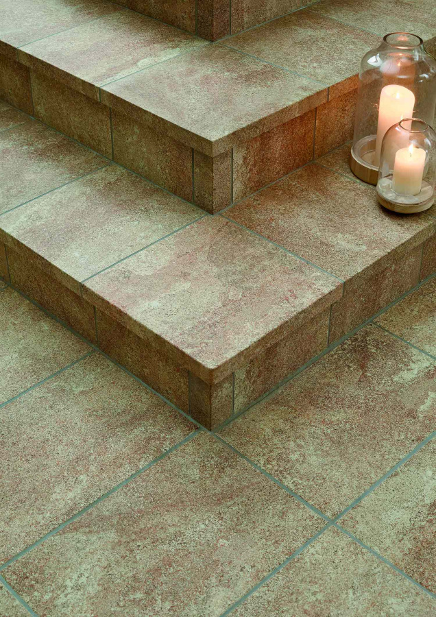 Фото Клинкерная ступень прямоугольная угловая Loftstufe Stroeher Epos 955 eres, 340х340х35х11 мм