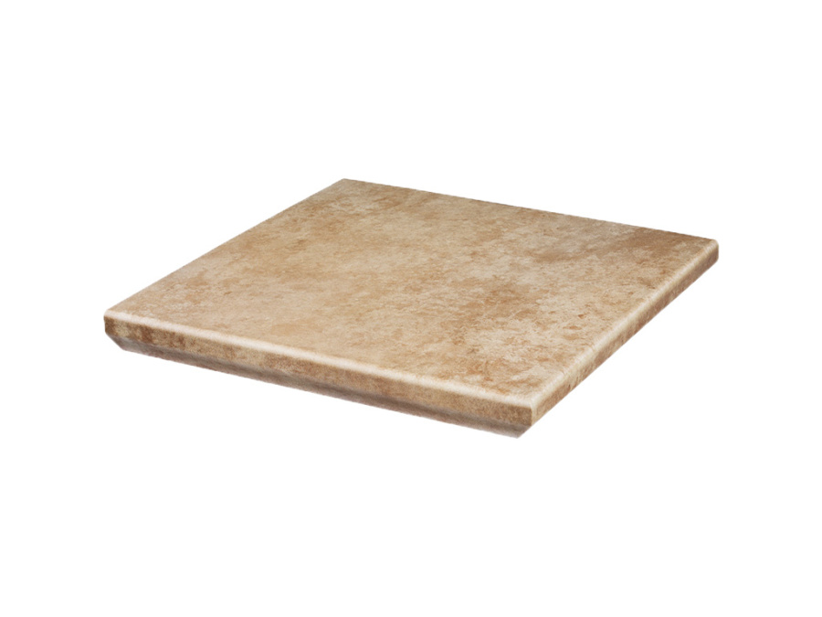 Фото Клинкерная угловая ступень с капиносом Paradyz Ilario, Beige, 330*330*11 мм