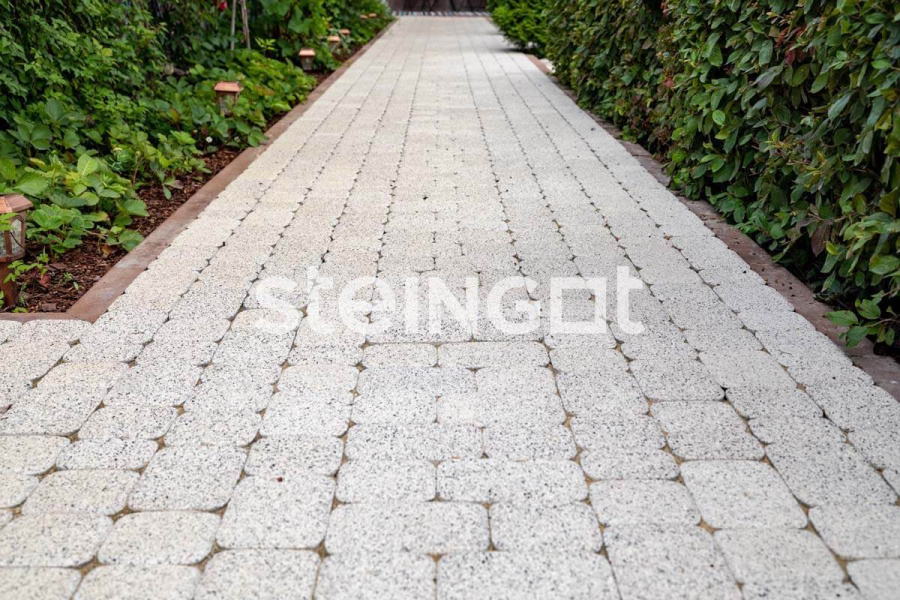Фото Плитка тротуарная Steingot Премиум, Классика, Белый (Bianco Nero), комплект 3 шт, толщина 60 мм