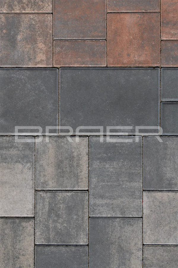 Фото Плитка тротуарная BRAER Старый город Ландхаус Color Mix Туман, толщина 60 мм