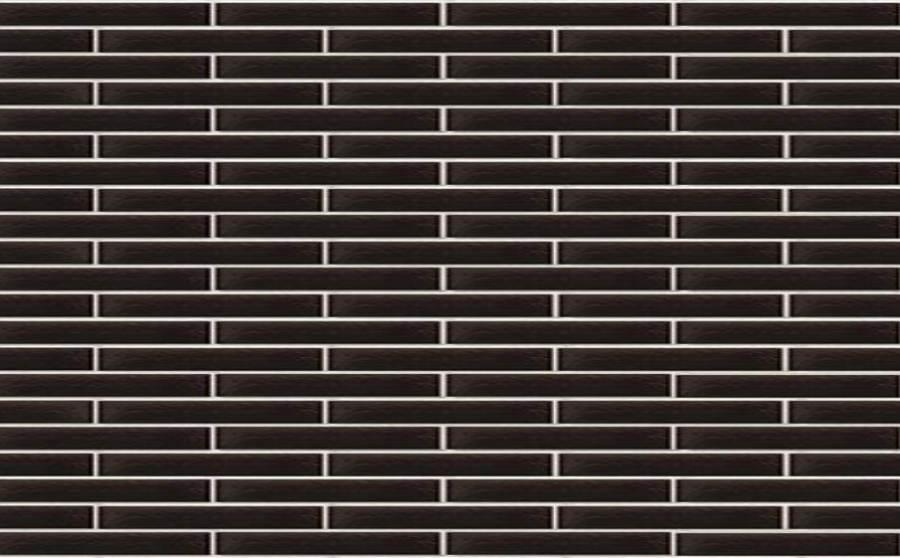 Фото Клинкерная плитка под кирпич King Klinker FREE ART 17 Onyx black гладкая LF, 490*52*14 мм