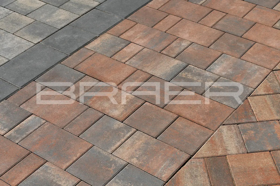 Фото Плитка тротуарная BRAER Старый город Ландхаус Color Mix Туман, толщина 60 мм