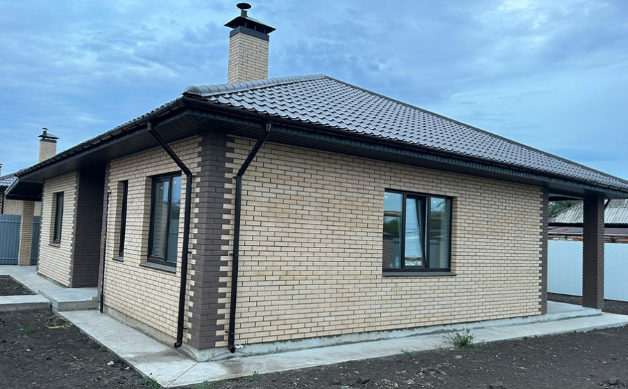 Фото Кирпич облицовочный Кротовский КЗ Классика Имбирь кора дуба 250*120*65 мм