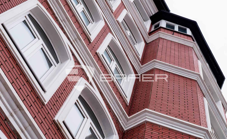 Фото Кирпич BRAER бордо гладкий, 250*120*65 мм