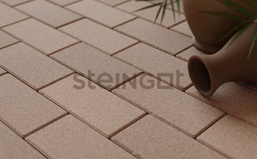 Фото Плитка тротуарная Steingot Моноцвет, Прямоугольник, бежевый, 200*100*60 мм