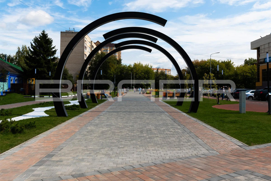 Фото Плитка тротуарная BRAER Старый город Ландхаус Color Mix Туман, толщина 60 мм