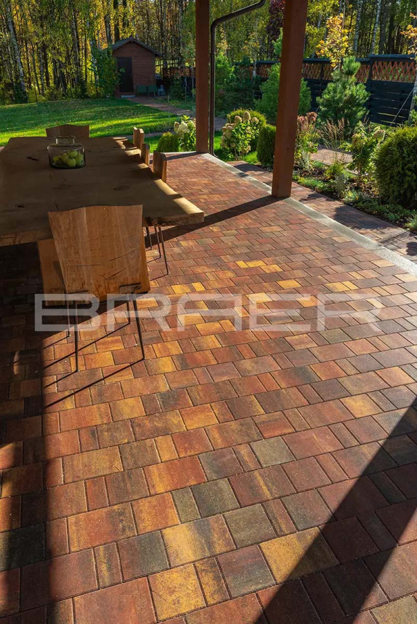 Фото Плитка тротуарная BRAER Старый город Ландхаус Color Mix тип 3 Мальва, толщина 60 мм