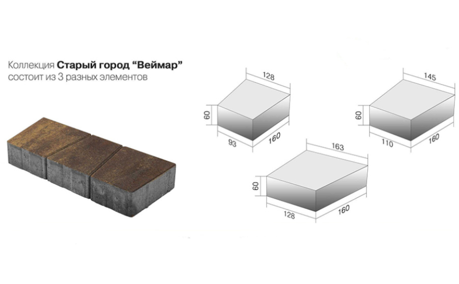 Фото Плитка тротуарная BRAER Старый город Веймар Color Mix Прайд, толщина 60 мм