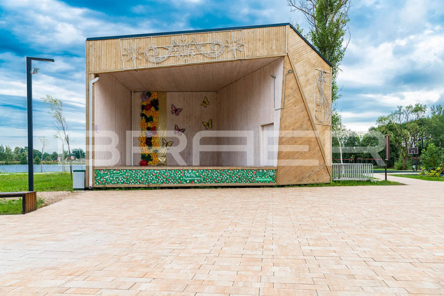 Фото Плитка тротуарная BRAER Домино Color Mix Плато, 120/160*60 мм