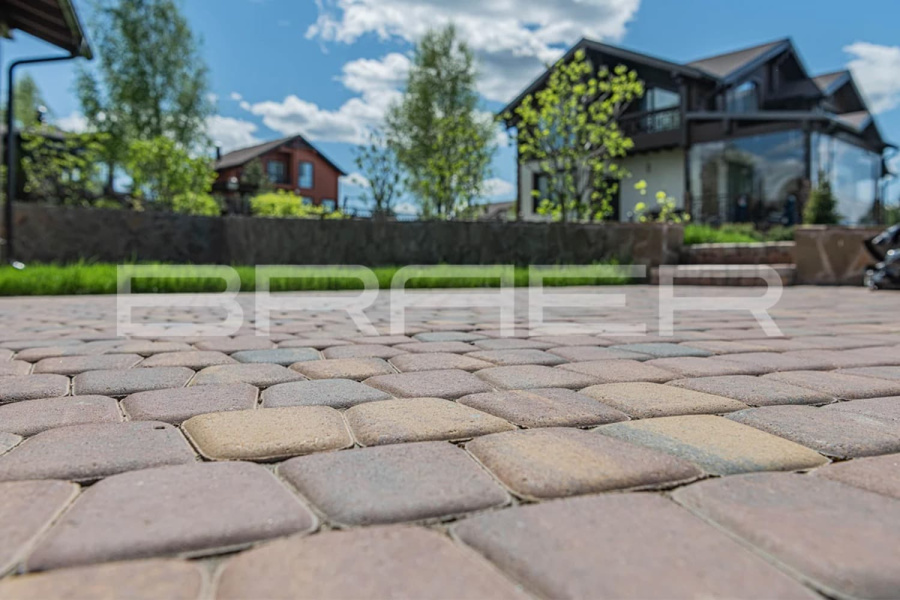 Фото Плитка тротуарная BRAER Классико круговая Color Mix Мальва, 73*110*115*60 мм